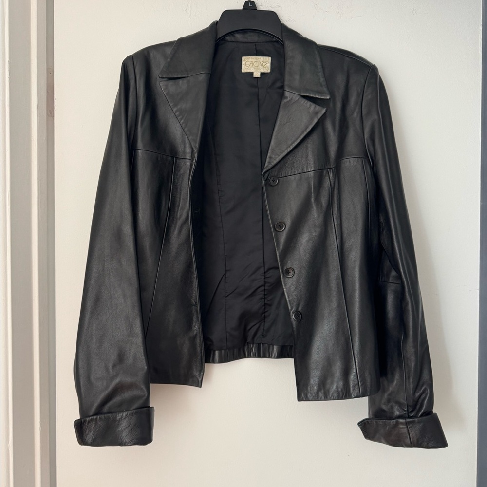 Cache Black Leather Jacket